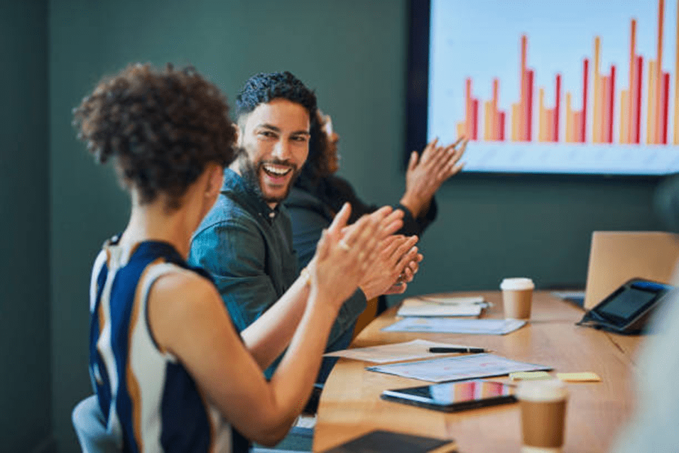 Group of diverse people in a meeting.